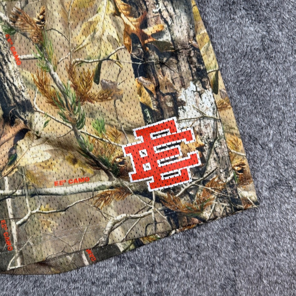 Eric Emanuel EE Basic Mesh Shorts Real Tree Camo Mens Size Large Red Logo NYC - Picture 3 of 14